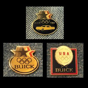 1960 Buick Olympic Commemorative Pin ~ Lot of 3 ~ 1984 Los Angeles Games